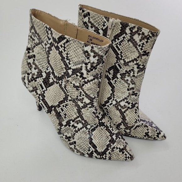 Thalia Sodi Shoe Womens Size US 7.5 Rylie Pump Bootie Snakeskin Stiletto Heel - Picture 1 of 14